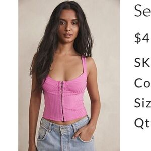 Free People Serenity Corset Cami in Pitaya Pink